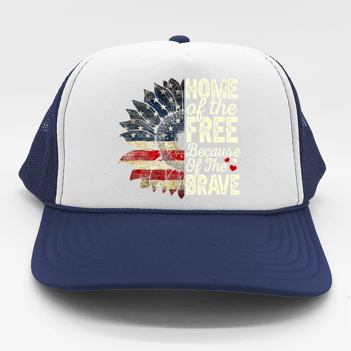 Happy 4th Of July Sunflower Trucker Hat