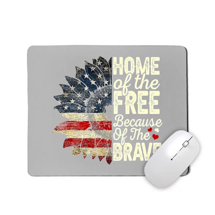 Happy 4th Of July Sunflower Mousepad