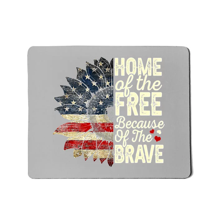 Happy 4th Of July Sunflower Mousepad