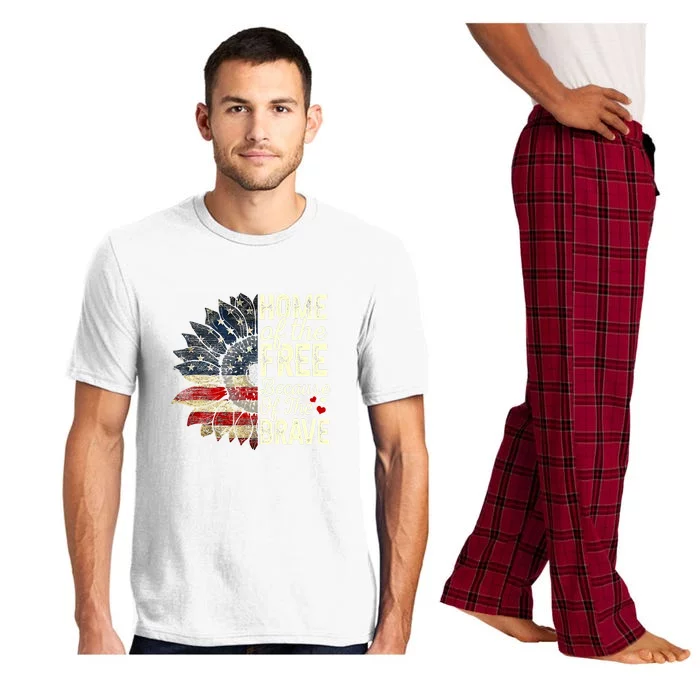 Happy 4th Of July Sunflower Pajama Set