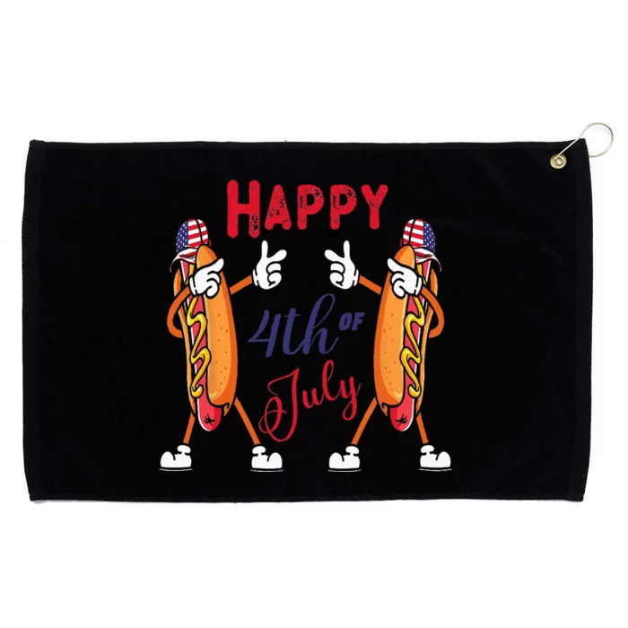 Happy 4th Of July Dabbing Hotdog Grommeted Golf Towel