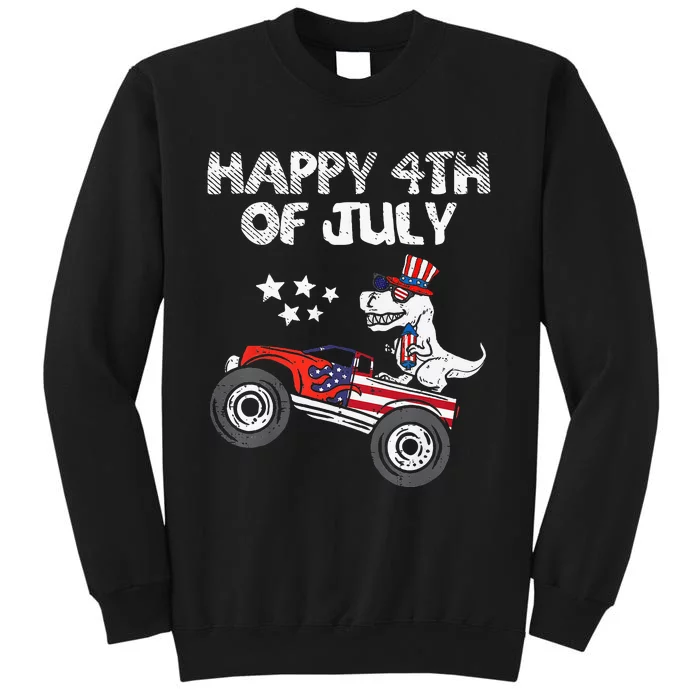 Happy 4th Of July Dinosaur Monster Truck Tall Sweatshirt