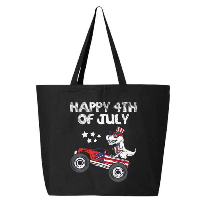 Happy 4th Of July Dinosaur Monster Truck 25L Jumbo Tote