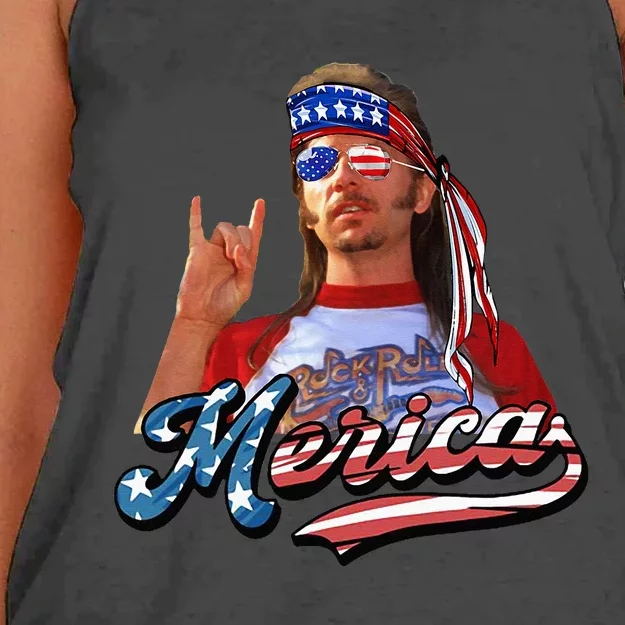 Happy 4th Of July Merica Funny Joe American Flag Women's Knotted Racerback Tank