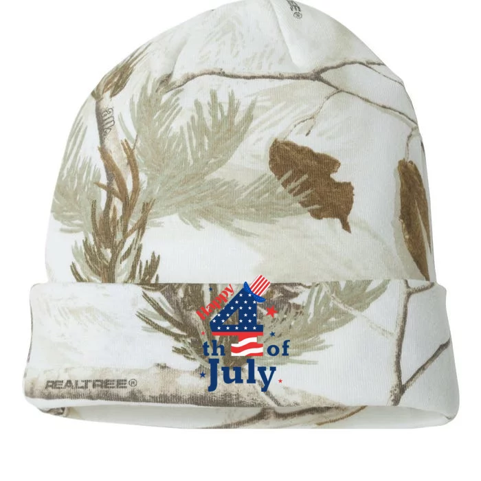 Happy 4th Of July Patriotic American Us Flag Kati - 12in Camo Beanie