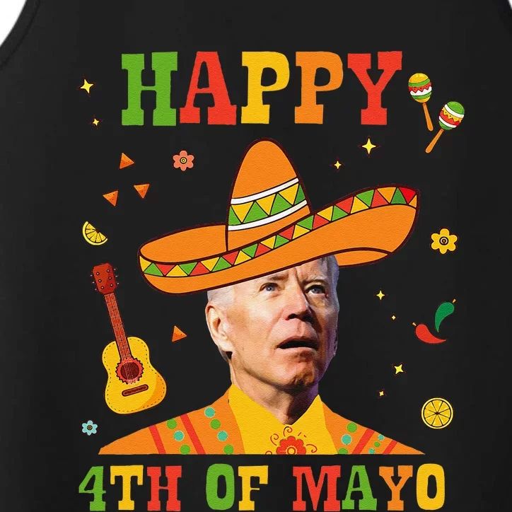 Happy 4th Of Mayo Funny Joe Biden Confused Cinco De Mayo Performance Tank