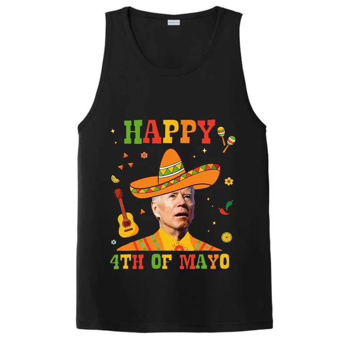 Happy 4th Of Mayo Funny Joe Biden Confused Cinco De Mayo Performance Tank