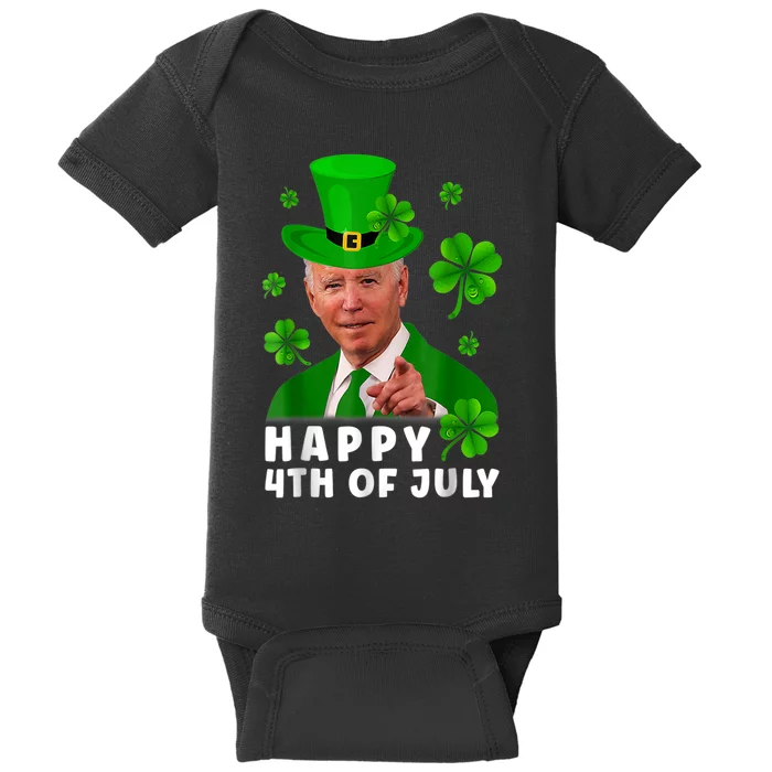 Happy 4th Of July Anti Joe Biden Shamrock St Patricks Day Baby Bodysuit