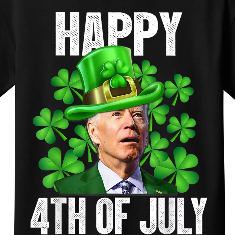 Happy 4th Of July Confused Funny Joe Biden St Patricks Day Kids T-Shirt