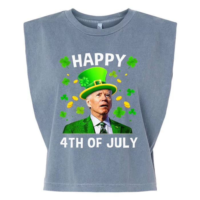 Happy 4th Of July Confused Funny Joe Biden St Patricks Day Garment-Dyed Women's Muscle Tee