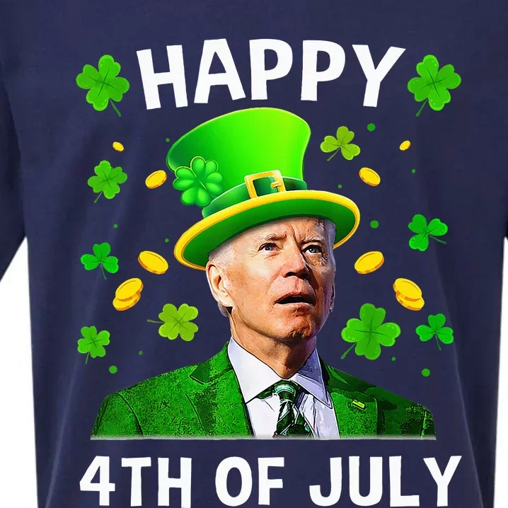 Happy 4th Of July Confused Funny Joe Biden St Patricks Day Sueded Cloud Jersey T-Shirt