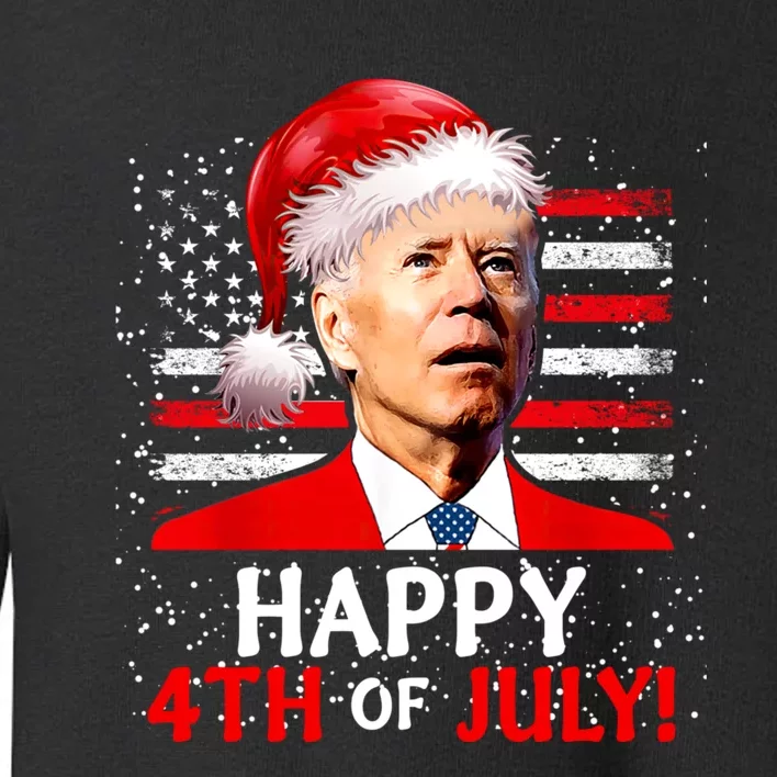 Santa Joe Biden Happy 4th Of July Ugly Christmas Sweater Toddler Sweatshirt