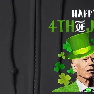 Happy 4th Of July Confused Funny Joe Biden St Patricks Day Full Zip Hoodie