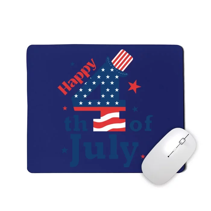 Happy 4th Of July Patriotic American Us Flag Women Mousepad