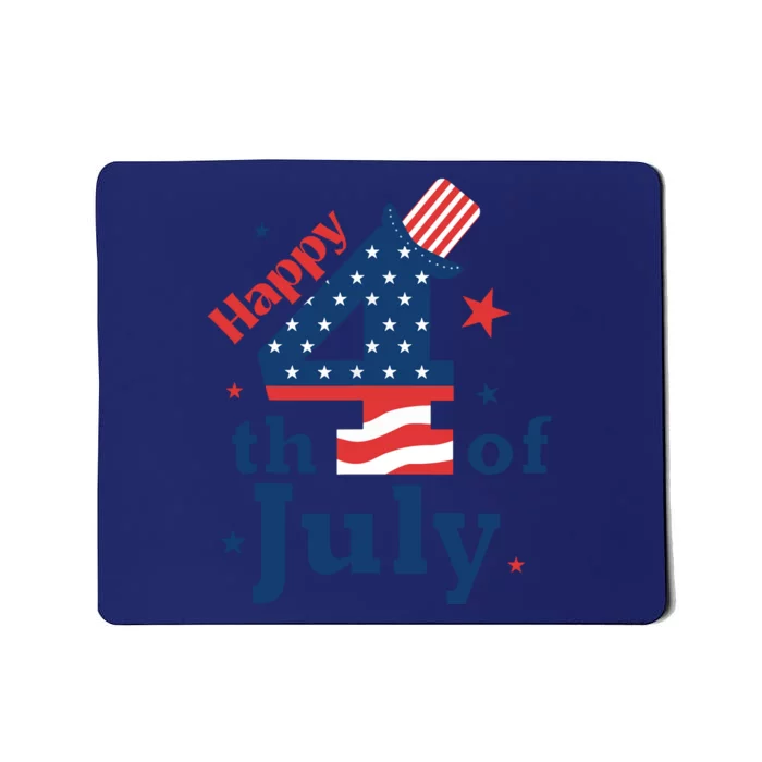 Happy 4th Of July Patriotic American Us Flag Women Mousepad