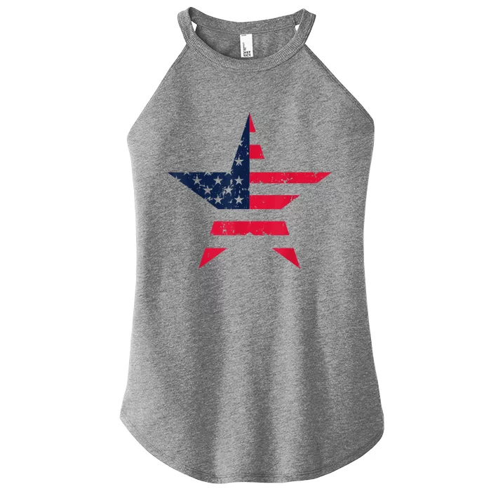 Happy 4th Of July USA American Flag Star Funny Women’s Perfect Tri Rocker Tank