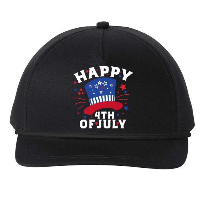 Happy 4th Of July Festive Celebration Snapback Five-Panel Rope Hat