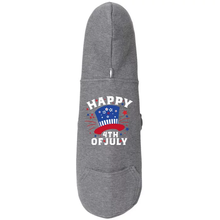 Happy 4th Of July Festive Celebration Doggie 3-End Fleece Hoodie