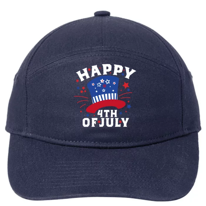 Happy 4th Of July Festive Celebration 7-Panel Snapback Hat