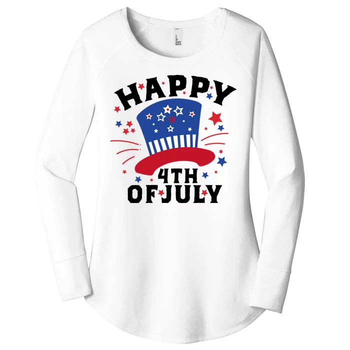 Happy 4th Of July Festive Celebration Women's Perfect Tri Tunic Long Sleeve Shirt