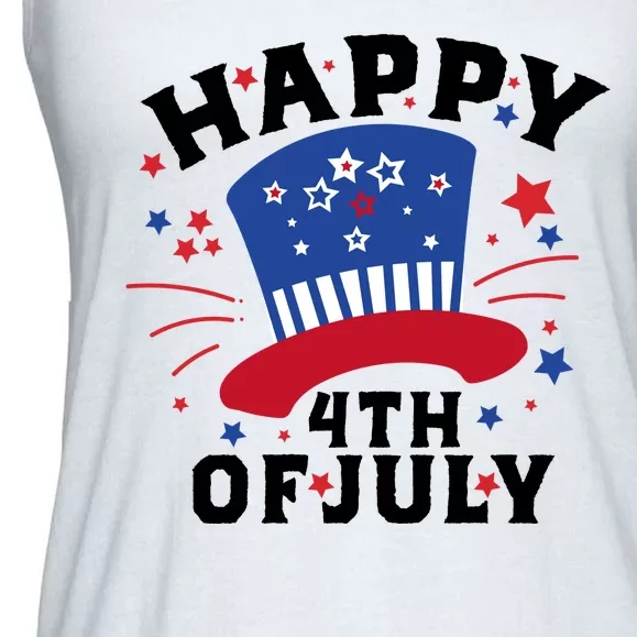 Happy 4th Of July Festive Celebration Ladies Essential Flowy Tank