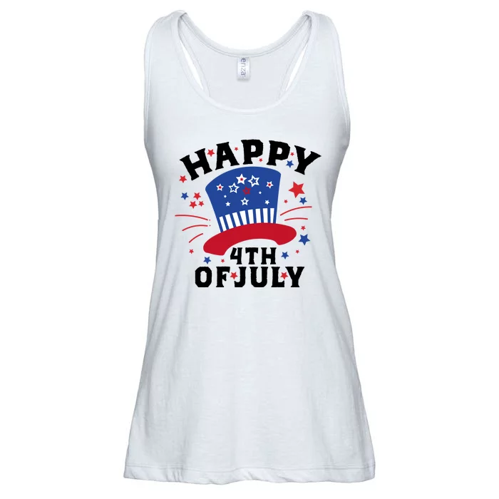 Happy 4th Of July Festive Celebration Ladies Essential Flowy Tank