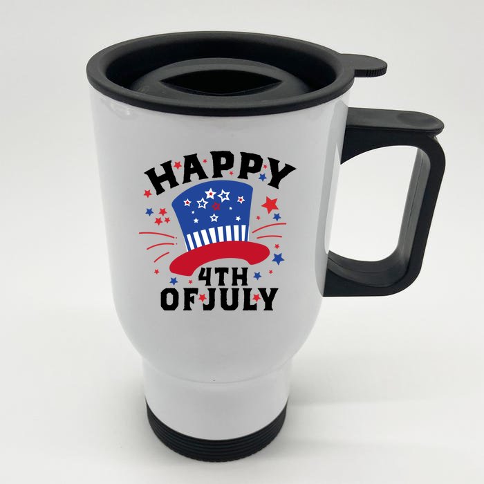 Happy 4th Of July Festive Celebration Front & Back Stainless Steel Travel Mug