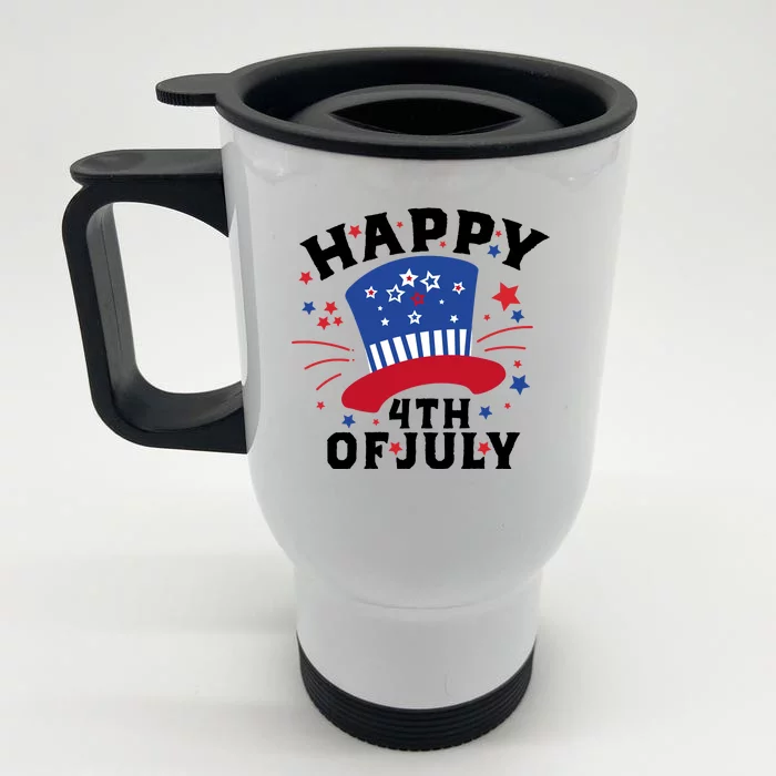 Happy 4th Of July Festive Celebration Front & Back Stainless Steel Travel Mug