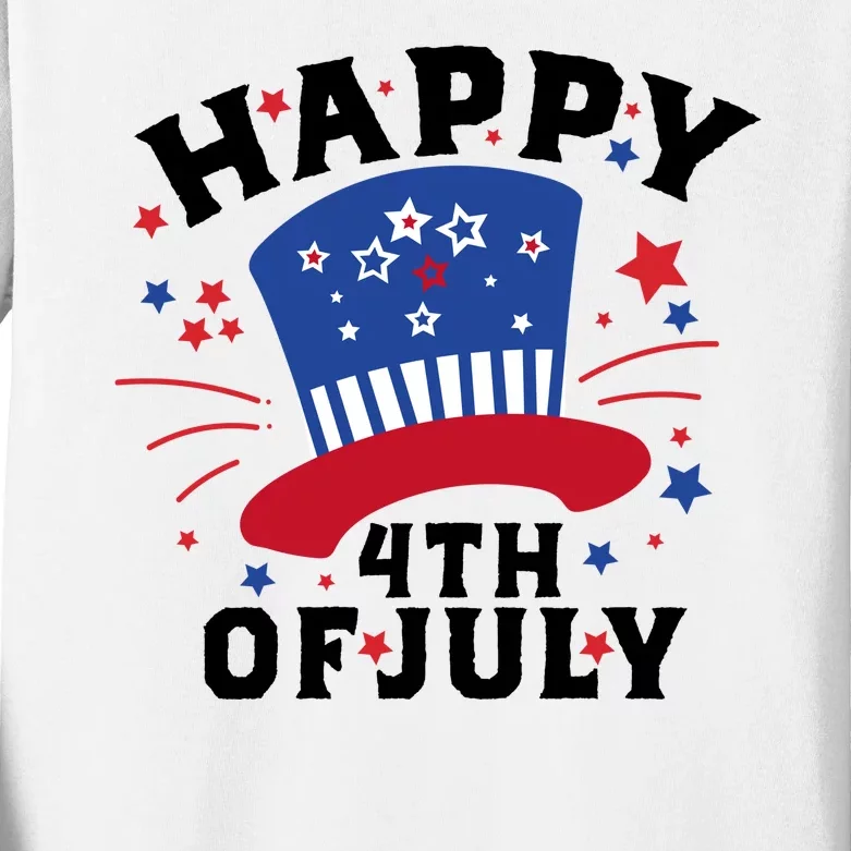 Happy 4th Of July Festive Celebration Kids Long Sleeve Shirt