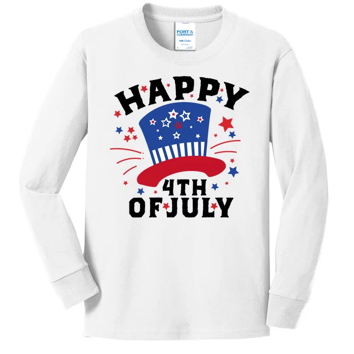 Happy 4th Of July Festive Celebration Kids Long Sleeve Shirt