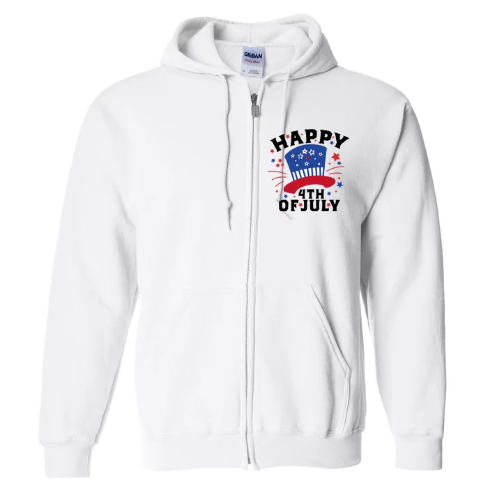 Happy 4th Of July Festive Celebration Full Zip Hoodie