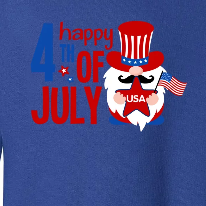 Happy 4th Of July Gnome Usa American Flag Patriotic Gnome Gift Toddler Sweatshirt