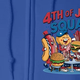 Happy 4th Of July Squad Snack Lover Pizza Hotdog Usa Flag Meaningful Gift Full Zip Hoodie