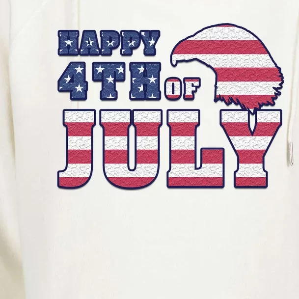 Happy 4th Of July Eagle American Womens Funnel Neck Pullover Hood