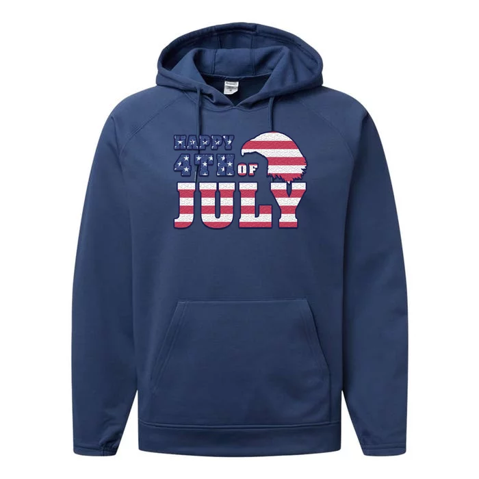 Happy 4th Of July Eagle American Performance Fleece Hoodie