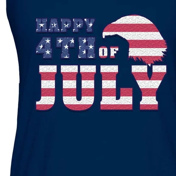 Happy 4th Of July Eagle American Ladies Essential Flowy Tank