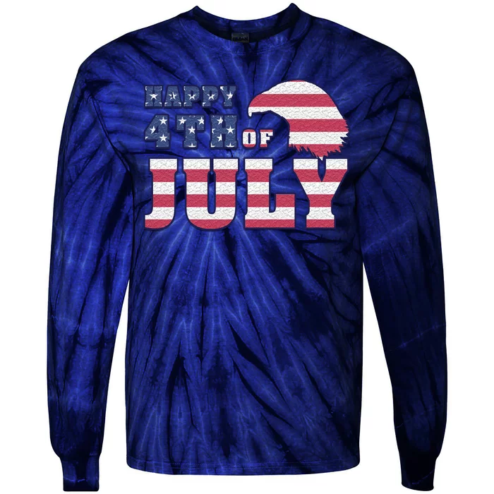 Happy 4th Of July Eagle American Tie-Dye Long Sleeve Shirt