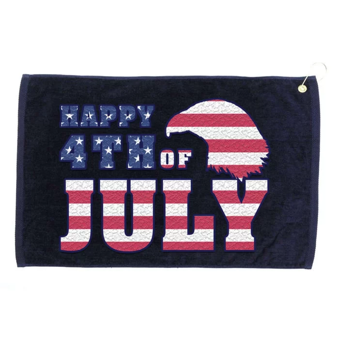 Happy 4th Of July Eagle American Grommeted Golf Towel