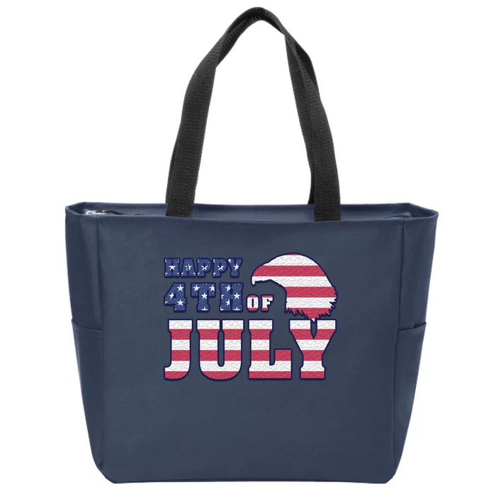 Happy 4th Of July Eagle American Zip Tote Bag