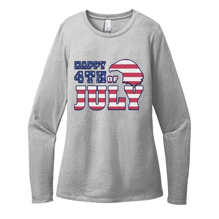 Happy 4th Of July Eagle American Womens CVC Long Sleeve Shirt