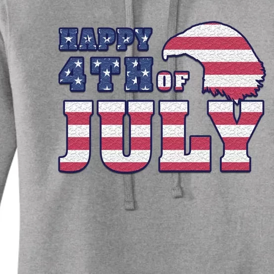 Happy 4th Of July Eagle American Women's Pullover Hoodie