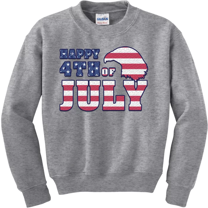 Happy 4th Of July Eagle American Kids Sweatshirt