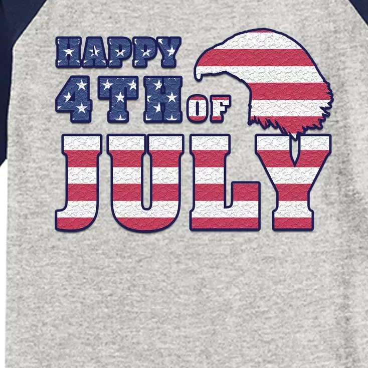 Happy 4th Of July Eagle American Kids Colorblock Raglan Jersey