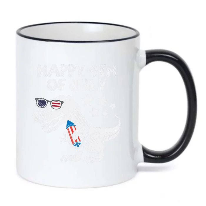 Happy 4th Of July T Rex Dino Dinosaur Baby Gift Black Color Changing Mug