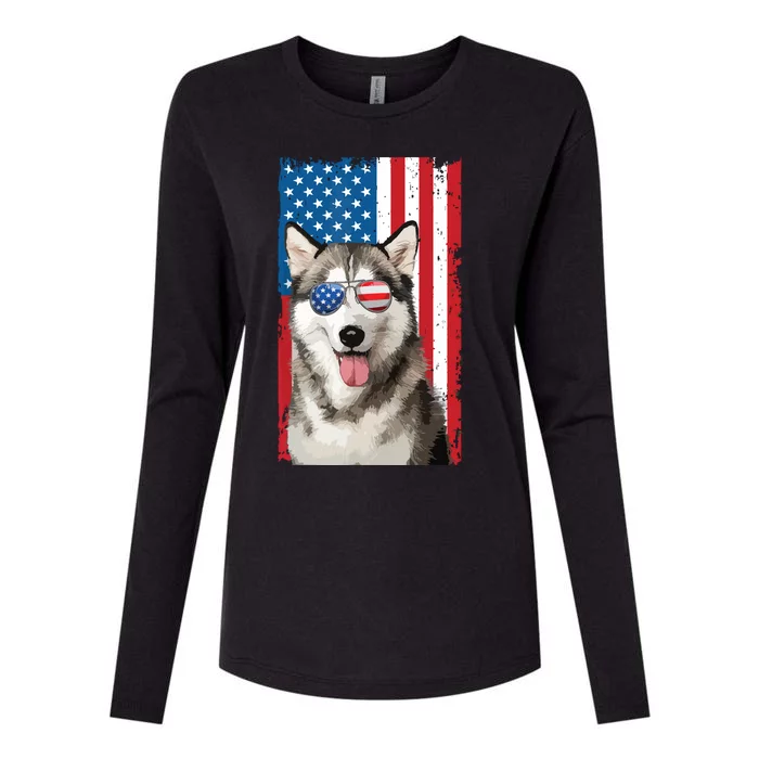 Husky 4th Of July Men Siberian Husky Dog Love Owner Huskies Womens Cotton Relaxed Long Sleeve T-Shirt