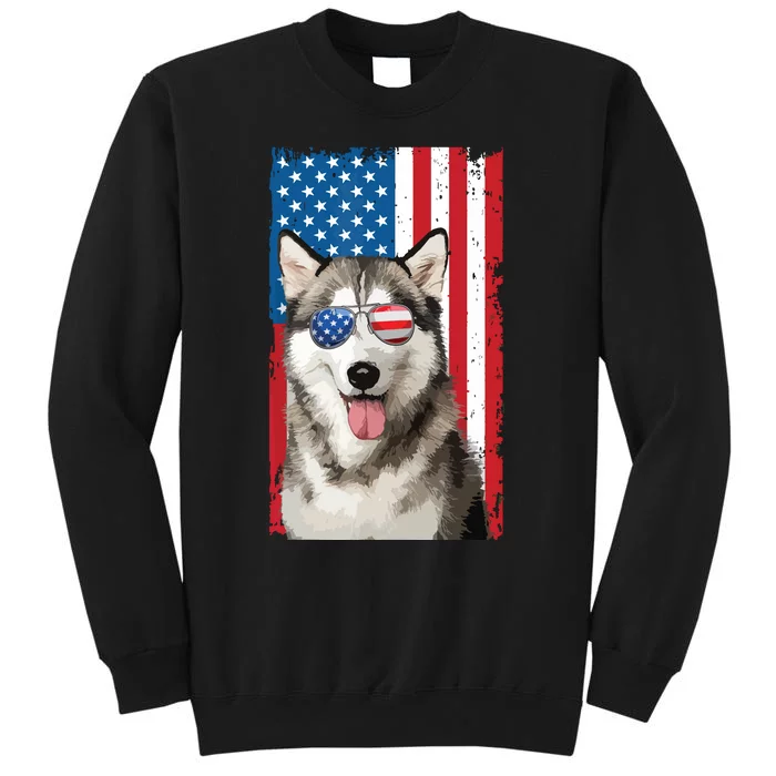 Husky 4th Of July Men Siberian Husky Dog Love Owner Huskies Tall Sweatshirt