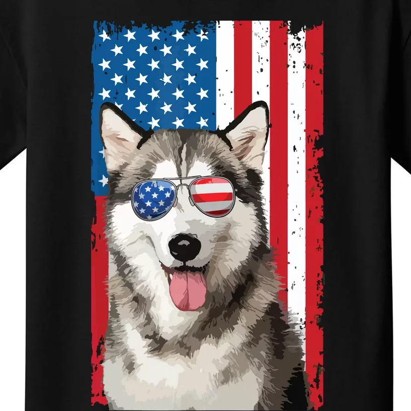 Husky 4th Of July Men Siberian Husky Dog Love Owner Huskies Kids T-Shirt