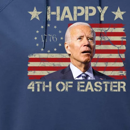 Happy 4th Of Easter Funny Usa Anti Biden Performance Fleece Hoodie