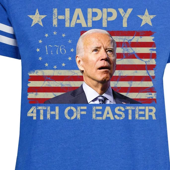 Happy 4th Of Easter Funny Usa Anti Biden Enza Ladies Jersey Football T-Shirt