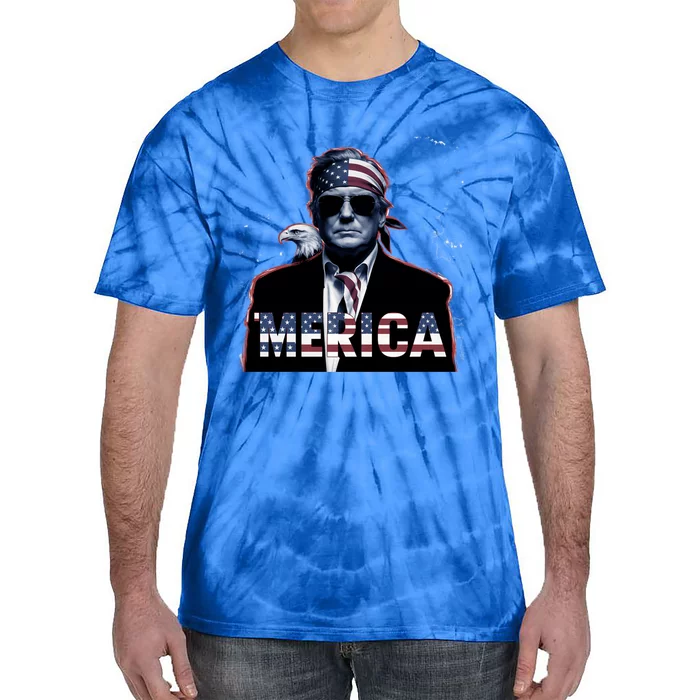 Happy 4th Of July American Flag Merica Patriotic Trump Gift Tie-Dye T-Shirt